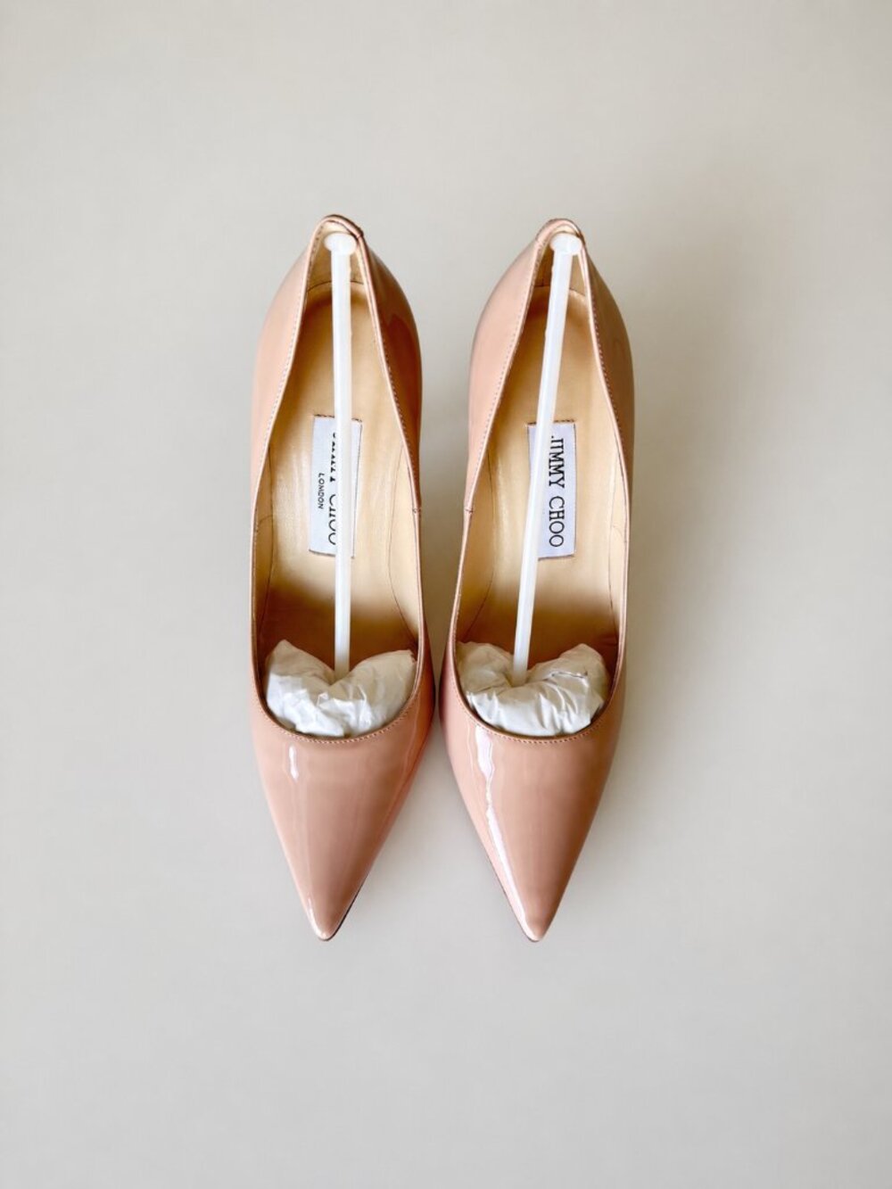 NIB Jimmy Choo Women's Abel Patent Leather Pointy Toe Pumps Powder Pink Size 36 - Picture 6 of 10